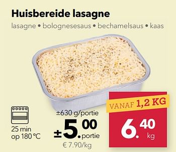 Promoties Huisbereide lasagne - Huismerk - Buurtslagers - Geldig van 13/04/2018 tot 26/04/2018 bij Buurtslagers