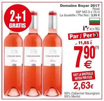 Promotions Domaine boyar 2017 rosé - Vins rosé - Valide de 17/04/2018 à 23/04/2018 chez Cora