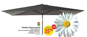 Promotions Parasol cielo central park - Central Park - Valide de 18/04/2018 à 07/05/2018 chez BricoPlanit