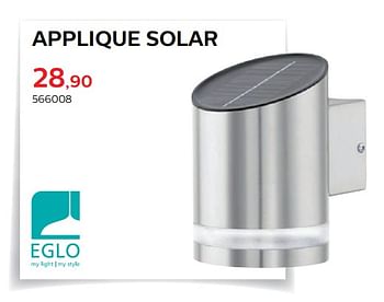 Promotions Applique solar - Eglo - Valide de 28/03/2018 à 30/06/2018 chez Hubo