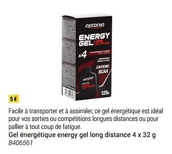 Promoties Gel énergétique energy gel long distance - Aptonia - Geldig van 01/03/2018 tot 31/05/2018 bij Decathlon