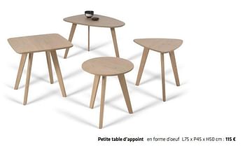 Promotions Petite table d`appoint en forme d`oeuf - Produit Maison - Euroshop - Valide de 20/03/2018 à 30/06/2018 chez Euro Shop