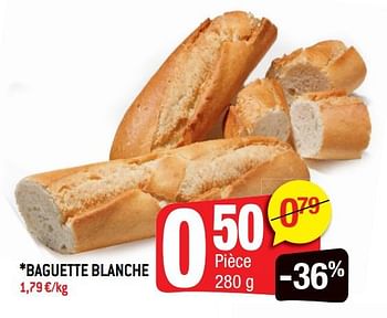 Promotions Baguette blanche - Produit Maison - Smatch - Valide de 18/04/2018 à 24/04/2018 chez Smatch