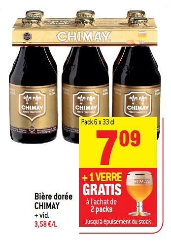 Promotions Bière dorée chimay - Chimay - Valide de 18/04/2018 à 24/04/2018 chez Match
