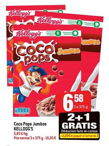 Promoties Coco pops jumbos kellogg`s - Kellogg's - Geldig van 18/04/2018 tot 24/04/2018 bij Smatch