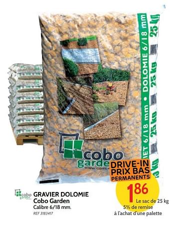 Promoties Gravier dolomie cobo garden - Cobo Garden - Geldig van 18/04/2018 tot 07/05/2018 bij BricoPlanit