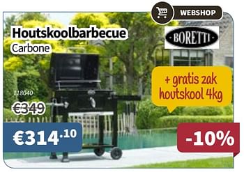 Promoties Boretti houtskoolbarbecue carbone - Boretti - Geldig van 12/04/2018 tot 25/04/2018 bij Cevo Market