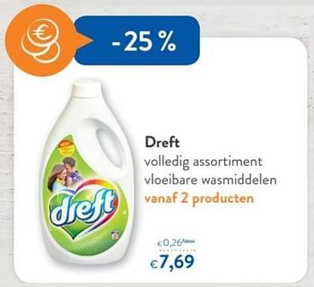 Promoties Dreft volledig assortiment vloeibare wasmiddelen - Dreft - Geldig van 11/04/2018 tot 24/04/2018 bij OKay