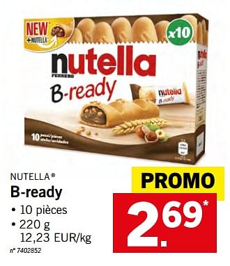 Promotions B-ready - Nutella - Valide de 22/04/2018 à 28/04/2018 chez Lidl