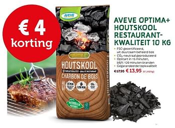 Promotions Aveve optima+ houtskool restaurantkwaliteit 10 kg - Produit maison - Aveve - Valide de 24/04/2018 à 06/05/2018 chez Aveve