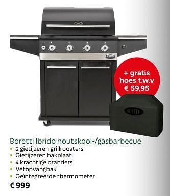 Bezwaar Decoderen Moeras Boretti Boretti ibrido houtskool-gasbarbecue - Promotie bij AVEVE