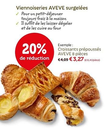 Promotions Croissants prépoussés aveve - Produit maison - Aveve - Valide de 24/04/2018 à 06/05/2018 chez Aveve