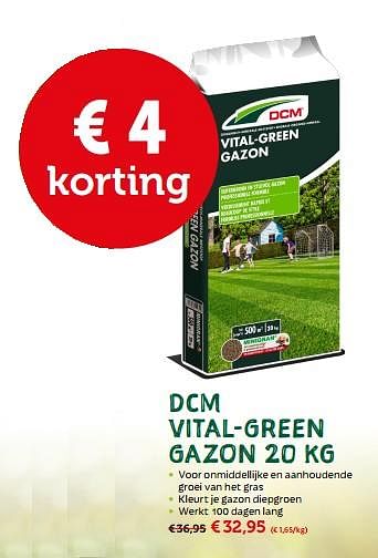 Promotions Dcm vital-green gazon 20 kg - DCM - Valide de 24/04/2018 à 06/05/2018 chez Aveve