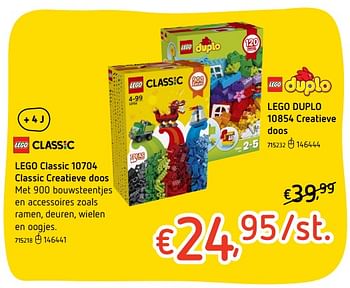 Promoties Lego classic 10704 classic creatieve doos of lego duplo 10854 creatieve doos - Lego - Geldig van 26/04/2018 tot 12/05/2018 bij Dreamland