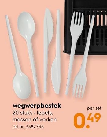 Promotions Wegwerpbestek - Produit maison - Blokker - Valide de 16/04/2018 à 22/04/2018 chez Blokker