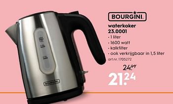 Promoties Bourgini waterkoker 23.0001 - Bourgini - Geldig van 16/04/2018 tot 22/04/2018 bij Blokker