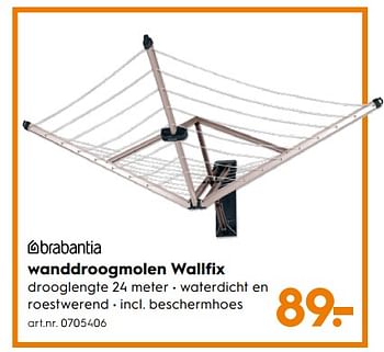 Brabantia Wanddroogmolen wallfix bij