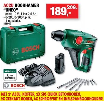 Promoties Bosch accu boorhamer uneo - Bosch - Geldig van 11/04/2018 tot 22/04/2018 bij Hubo