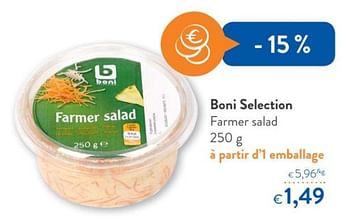 Promotions Boni selection farmer salad - Boni - Valide de 11/04/2018 à 24/04/2018 chez OKay