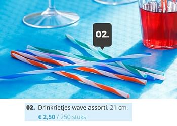 Promoties Drinkrietjes wave assorti - Huismerk - Ava - Geldig van 11/04/2018 tot 29/06/2018 bij Ava
