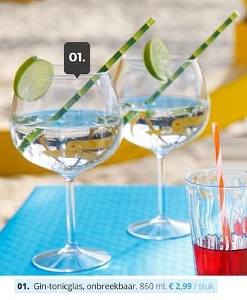 Promoties Gin-tonicglas, onbreekbaar - Huismerk - Ava - Geldig van 11/04/2018 tot 29/06/2018 bij Ava