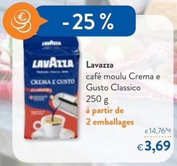 Promoties Lavazza café moulu crema e gusto classico - Lavazza - Geldig van 11/04/2018 tot 24/04/2018 bij OKay