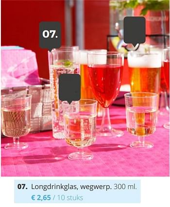 Promoties Longdrinkglas, wegwerp - Huismerk - Ava - Geldig van 11/04/2018 tot 29/06/2018 bij Ava