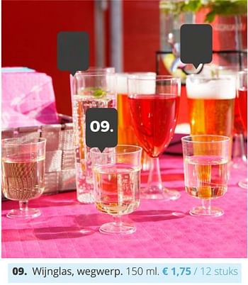 Promotions Wijnglas, wegwerp - Produit Maison - Ava - Valide de 11/04/2018 à 29/06/2018 chez Ava