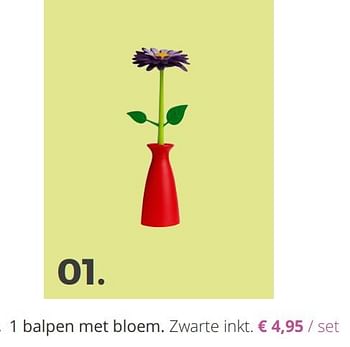 Promoties 1 balpen met bloem - Huismerk - Ava - Geldig van 11/04/2018 tot 29/06/2018 bij Ava