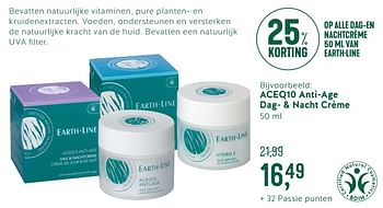 Promoties Aceq10 anti-age dag- + nacht crème - Earth-Line - Geldig van 16/04/2018 tot 06/05/2018 bij Holland & Barret