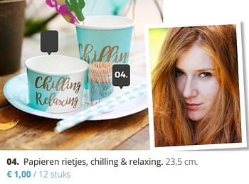 Promoties Papieren rietjes, chilling + relaxing - Huismerk - Ava - Geldig van 11/04/2018 tot 29/06/2018 bij Ava