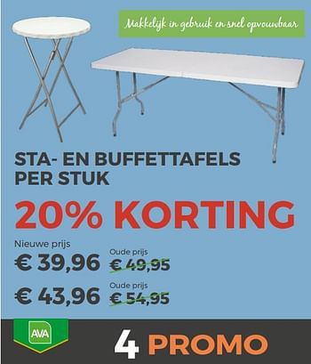 Promoties Sta- en buffettafels - Huismerk - Ava - Geldig van 11/04/2018 tot 29/06/2018 bij Ava