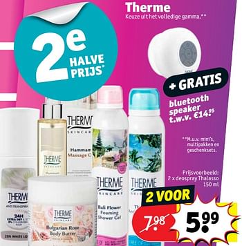 Promoties 2 x deospray thalasso - Therme - Geldig van 17/04/2018 tot 22/04/2018 bij Kruidvat