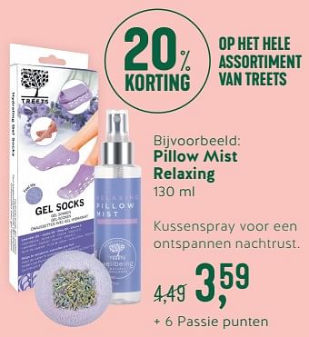Promoties Pillow mist relaxing - Treets - Geldig van 16/04/2018 tot 06/05/2018 bij Holland & Barret
