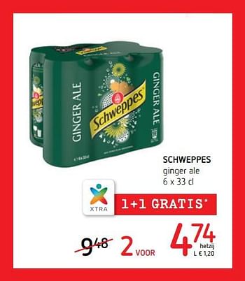 Promoties Schweppes ginger ale - Schweppes - Geldig van 12/04/2018 tot 25/04/2018 bij Spar (Colruytgroup)
