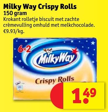 Promotions Milky way crispy rolls - Milky Way - Valide de 17/04/2018 à 22/04/2018 chez Kruidvat