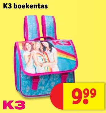 K3 K3 boekentas Promotie bij Kruidvat