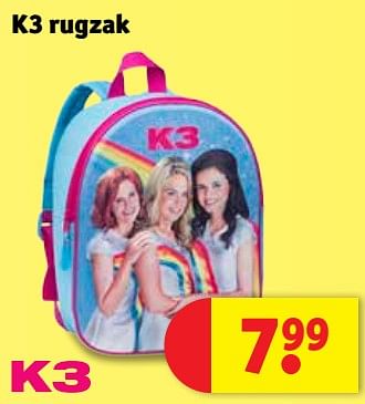 K3 K3 rugzak Promotie bij Kruidvat