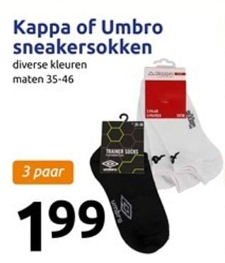 plan Perforeren Rijke man Kappa Kappa of umbro sneakersokken - Promotie bij Action