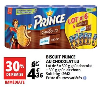 Promotions Biscuit prince au chocolat lu - Lu - Valide de 18/04/2018 à 24/04/2018 chez Auchan Ronq