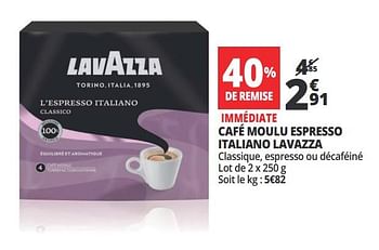 Promotions Café moulu espresso italiano lavazza - Lavazza - Valide de 18/04/2018 à 24/04/2018 chez Auchan Ronq