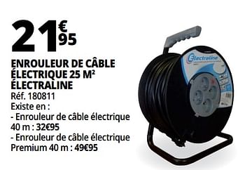 Promotions Enrouleur de câble électrique 25 m2 électraline - Electraline - Valide de 18/04/2018 à 24/04/2018 chez Auchan Ronq
