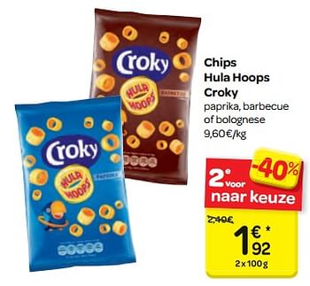 Promoties Chips hula hoops croky - Croky - Geldig van 18/04/2018 tot 30/04/2018 bij Carrefour