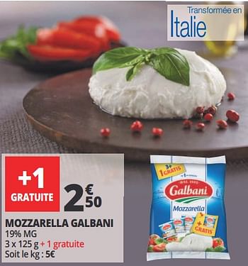Promoties Mozzarella galbani - Galbani - Geldig van 18/04/2018 tot 24/04/2018 bij Auchan