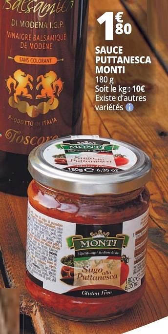 Promotions Sauce puttanesca monti - Monti - Valide de 18/04/2018 à 24/04/2018 chez Auchan Ronq