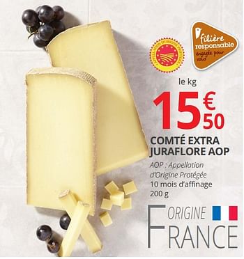 Promotions Comté extra juraflore aop - Produit Maison - Auchan Ronq - Valide de 18/04/2018 à 29/04/2018 chez Auchan Ronq