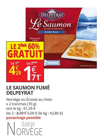 Promoties Le saumon fumé delpeyrat - Delpeyrat - Geldig van 18/04/2018 tot 29/04/2018 bij Auchan