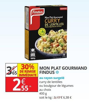 Promotions Mon plat gourmand findus - Findus - Valide de 18/04/2018 à 29/04/2018 chez Auchan Ronq