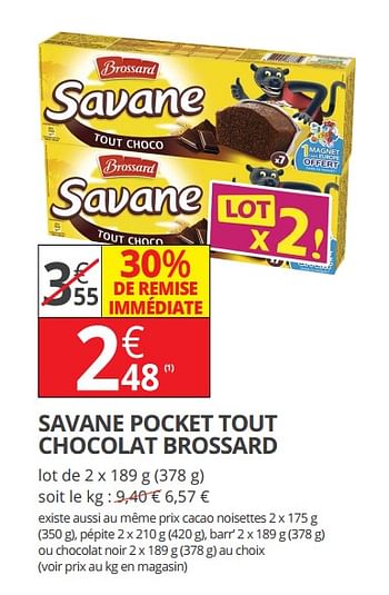 Promoties Savane pocket tout chocolat brossard - Brossard - Geldig van 18/04/2018 tot 29/04/2018 bij Auchan