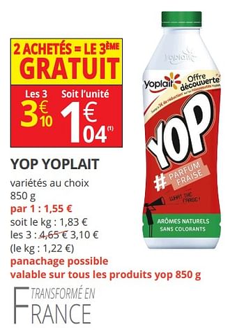 Promotions Yop yoplait - Yoplait - Valide de 18/04/2018 à 29/04/2018 chez Auchan Ronq